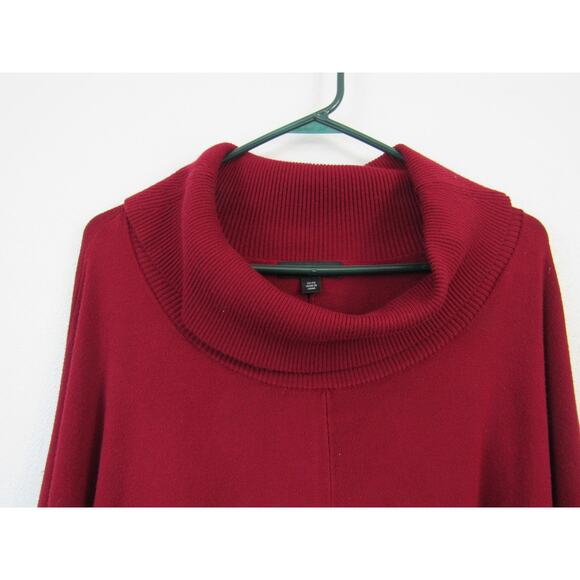 Ellos 2X/4X Turtleneck Poncho Sweater Maroon Holiday Plus Size Layering Casual - Picture 4 of 7